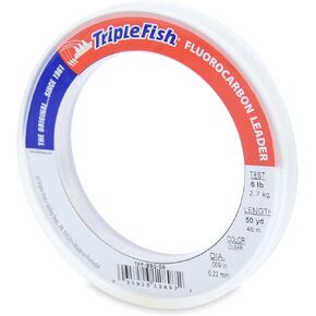 Triple Fish 100% Fluorocarbon Fishing Leader - Clear Invisible Strong and Heavy Duty Highly Abrasion Resistant, Fast Sinking Freshwater & Saltwater in Kuwait