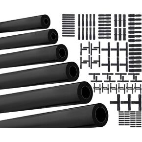 1/8" 5/32" 3/16" 1/4" 5/16" 3/8" High Performance Automotive Silicone Vacuum Tubing Hose line Kit 6PCS 5FT with 115PCS Nylon Vacuum Connectors (Black)