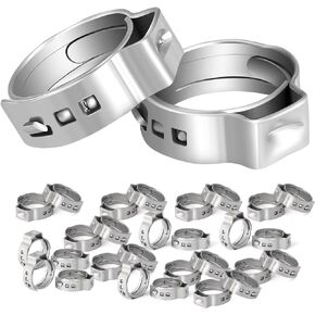 1/2 Inch Pex Crimp Ring, 100-PCs Pex Clamp Rings, Premium 304 Stainless Steel Pex Cinch Ring for Pex Fittings Connection
