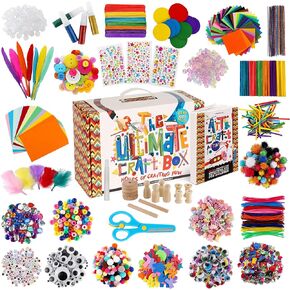 3000+ Pcs Arts and Crafts Supplies & Materials for Kids - Ultimate Bulk Craft Kit for Boys & Girls with 99 Activities Book for Ages 3-5, 4-6, 6-8, 8-12