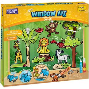 مجموعة أدوات تصوير النوافذ من Imagimake Jungle Suncatcher | لوازم الحرف اليدوية للأطفال | العاب بنات عمر 6-8 | الفنون والحرف اليدوية للأطفال من عمر 8 إلى 12 عامًا | هدايا عيد الفصح وعيد الميلاد للأولاد والبنات بعمر 5 سنوات in Kuwait