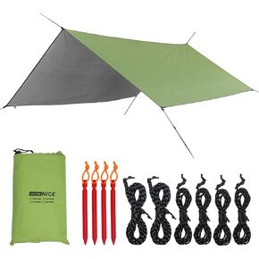 WoneNice 10 x 13 Ft Camping Hammock Tarp, Waterproof Windproof Lightweight Durable Rainfly Shelter. Perfect Tent Tarp for Backpacking, Hiking, and Travel in Kuwait