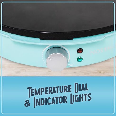 Nostalgia 12-Inch Spinning Crepe Maker for Pancake Breakfast Art with Non-Stick Cooking Griddle, Spatula and Batter Spreader Included in Saudi Arabia