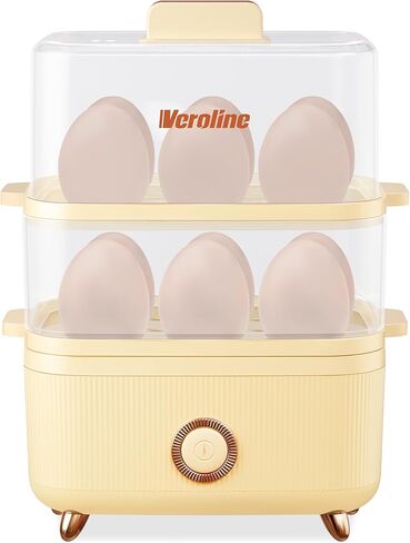 Rapid Egg Cooker, 12 Egg Capacity Electric Egg Cooker for Hard Boiled Eggs, Soft, Medium, Poached Eggs, Food & Vegetable Steamer for Breakfast, Over-Heat Protect, One-Touch Button, BPA-Free in Kuwait