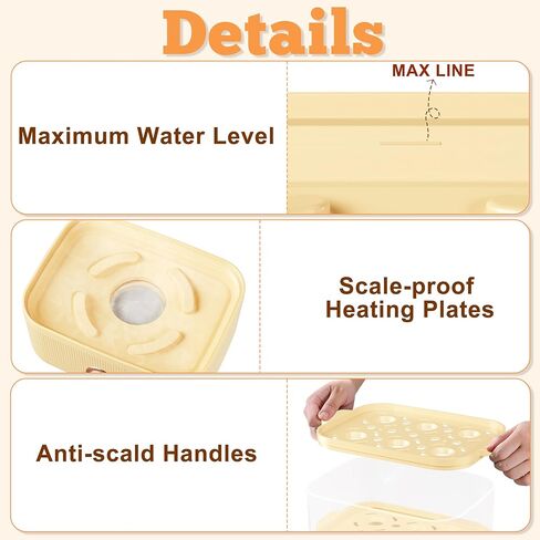 Rapid Egg Cooker, 12 Egg Capacity Electric Egg Cooker for Hard Boiled Eggs, Soft, Medium, Poached Eggs, Food & Vegetable Steamer for Breakfast, Over-Heat Protect, One-Touch Button, BPA-Free in Kuwait