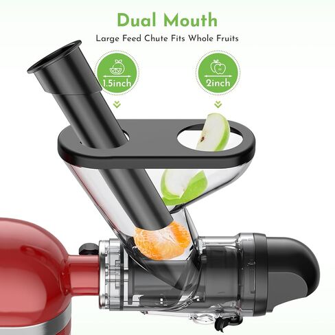 مرفق عصارة المضغ لخلاط حامل KitchenAid، مرفق عصارة المضغ البطيء مع شلال تغذية مزدوج الفم، آلة عصارة مضغوطة على البارد لخلاطات مساعدة المطبخ من Cofun in Kuwait
