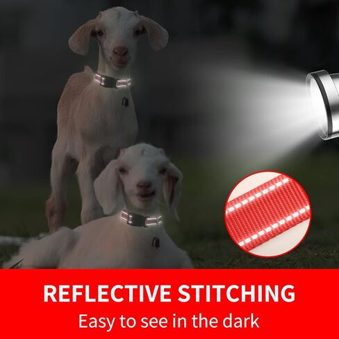 5 قطع من أطواق الماعز مع جرس، مجموعة أطواق نايلون عاكسة وقابلة للتعديل، طوق الأغنام مع جرس، أجراس نحاسية مضادة لفقدان الحيوانات الأليفة لحيوانات المزرعة الصغيرة، الأغنام، البقرة والحيوانات الأليفة، الماعز in Kuwait