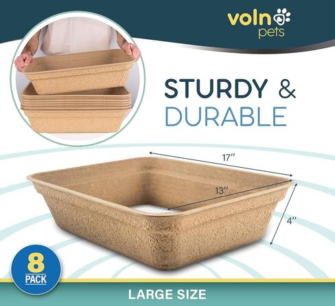 صناديق فضلات القطط للاستعمال مرة واحدة من الحيوانات الأليفة (8 عبوات)، مضادة للتسرب والرائحة وماصة للسوائل، صندوق فضلات القطط للاستعمال مرة واحدة، صندوق فضلات كبير للاستعمال مرة واحدة، صندوق فضلات سهل التنظيف، صندوق فضلات القطط عديم الرائحة in Kuwait