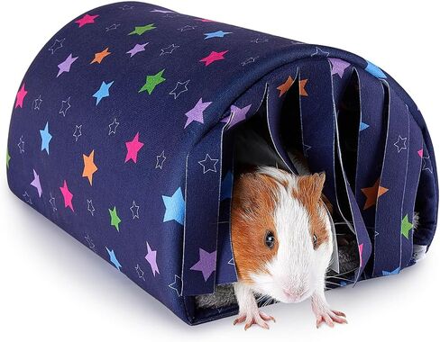 Guinea Pig Hideout Washable Guinea Pig Tunnel with Curtains Hamster Hideout Cozy Guinea Pig House Fit for Guinea Pig Cages Soft Guinea Pig Accessories for Small Animals Hamster/Chinchilla/Bunny in Saudi Arabia