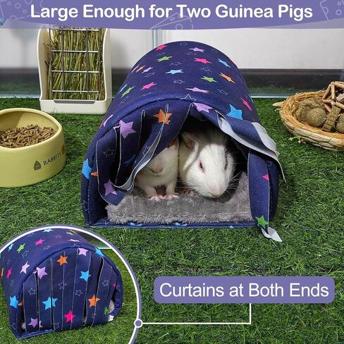 Guinea Pig Hideout Washable Guinea Pig Tunnel with Curtains Hamster Hideout Cozy Guinea Pig House Fit for Guinea Pig Cages Soft Guinea Pig Accessories for Small Animals Hamster/Chinchilla/Bunny in Saudi Arabia