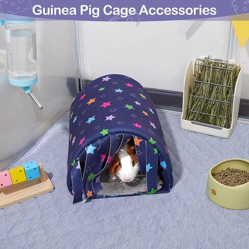 Guinea Pig Hideout Washable Guinea Pig Tunnel with Curtains Hamster Hideout Cozy Guinea Pig House Fit for Guinea Pig Cages Soft Guinea Pig Accessories for Small Animals Hamster/Chinchilla/Bunny in Saudi Arabia