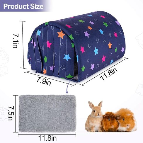 Guinea Pig Hideout Washable Guinea Pig Tunnel with Curtains Hamster Hideout Cozy Guinea Pig House Fit for Guinea Pig Cages Soft Guinea Pig Accessories for Small Animals Hamster/Chinchilla/Bunny in Saudi Arabia