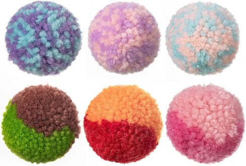 SHSHWANG Soft Pom Pom Cat Toy Balls 6 Pack, Cats Interactive Plush Toy Ball for Indoor Cats, Kitty, Kitten Chasing Toy Balls in Saudi Arabia