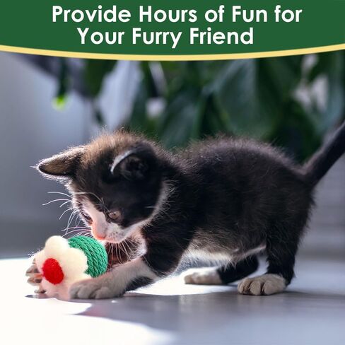 Cat Toys Balls Include Catnip, Catnip Toys for Cats, Interactive Kitten Toys Chasing Cat Balls Playful, Cat Nip Cat Toys, Cat Toys for Indoor Cats, Increase Your Interaction with Cats（4PCS） in Kuwait
