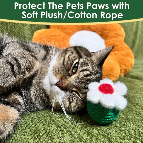 Cat Toys Balls Include Catnip, Catnip Toys for Cats, Interactive Kitten Toys Chasing Cat Balls Playful, Cat Nip Cat Toys, Cat Toys for Indoor Cats, Increase Your Interaction with Cats（4PCS） in Kuwait