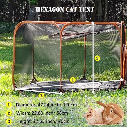 Outdoor Cat Enclosure, 4 in 1 Cat Playpen, Portable Large Cat Tent and Cat Tunnel for Pet Cats Puppy Rabbit Guinea Pigs Ferret, Small Animal Playpen in Saudi Arabia