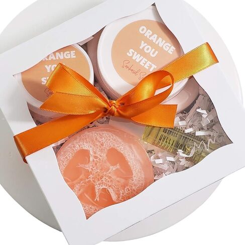 Orange You Sweet Spa Gift Basket for Women. Citrus Bath and Body Gift Box Appreciation Gifts in Saudi Arabia