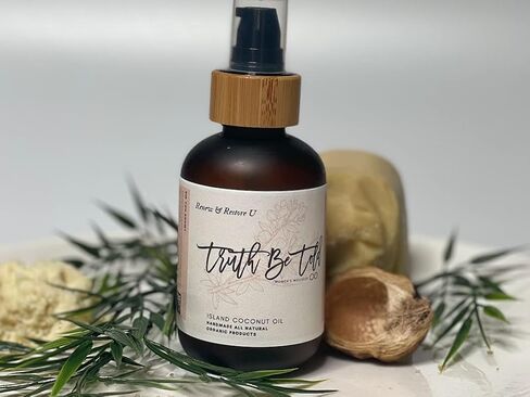 Island Coconut Body Oil Lightweight Body Oil for Dry Skin, Sheer Moisturizer Organic Blend of Vitamin E, Vitamin A & More in Saudi Arabia