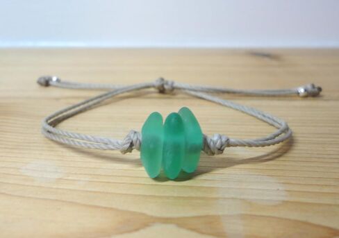 Soul Sister Bracelet, Minimalist Sea Glass Bracelet, Pebble Beach Glass Bracelet, Unbiological Sister Gift, Sister Gift, Soul Sister Gift, Best Friend Bracelet (Teal Green Sea Glass) in Saudi Arabia