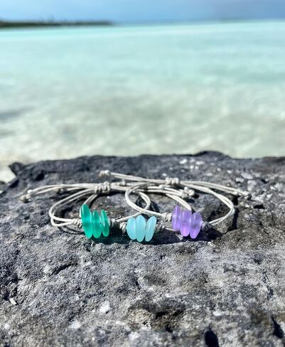 Soul Sister Bracelet, Minimalist Sea Glass Bracelet, Pebble Beach Glass Bracelet, Unbiological Sister Gift, Sister Gift, Soul Sister Gift, Best Friend Bracelet (Teal Green Sea Glass) in Saudi Arabia