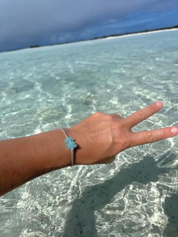 Soul Sister Bracelet, Minimalist Sea Glass Bracelet, Pebble Beach Glass Bracelet, Unbiological Sister Gift, Sister Gift, Soul Sister Gift, Best Friend Bracelet (Teal Green Sea Glass) in Saudi Arabia