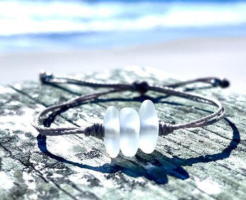 Soul Sister Bracelet, Minimalist Sea Glass Bracelet, Pebble Beach Glass Bracelet, Unbiological Sister Gift, Sister Gift, Soul Sister Gift, Best Friend Bracelet (Teal Green Sea Glass) in Saudi Arabia