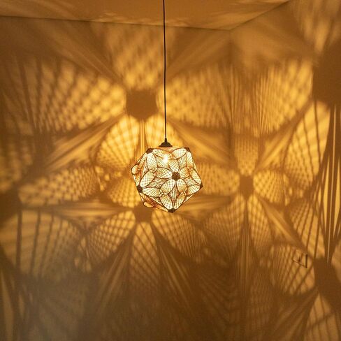 Shadow Pendant Lighting, Sacred Geometry Spiritual Mandala Art, Hanging Ceiling E27 Bulb Light Fixtures for Kitchen Bedroom Restaurant Coffee Shop, New Apartment Birthday Gift (Aurora (size M)) in Saudi Arabia