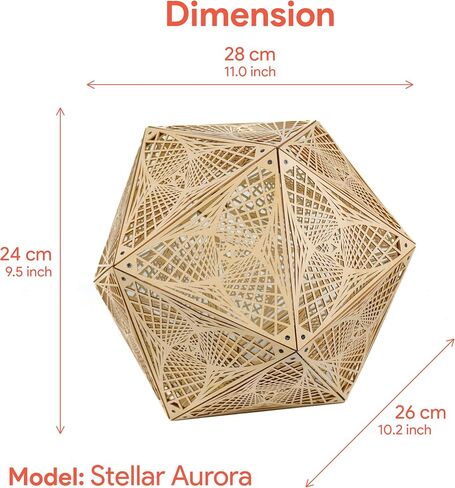 Shadow Pendant Lighting, Sacred Geometry Spiritual Mandala Art, Hanging Ceiling E27 Bulb Light Fixtures for Kitchen Bedroom Restaurant Coffee Shop, New Apartment Birthday Gift (Aurora (size M)) in Saudi Arabia