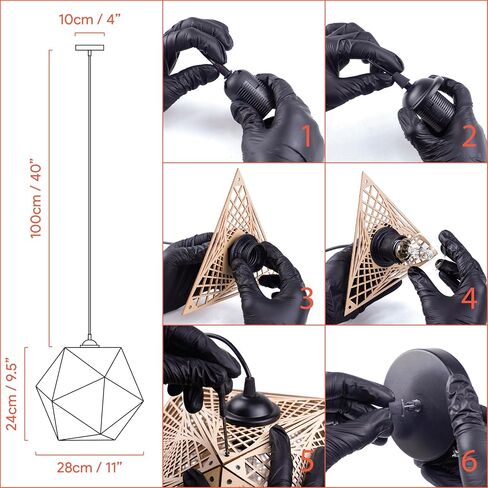 Shadow Pendant Lighting, Sacred Geometry Spiritual Mandala Art, Hanging Ceiling E27 Bulb Light Fixtures for Kitchen Bedroom Restaurant Coffee Shop, New Apartment Birthday Gift (Aurora (size M)) in Saudi Arabia
