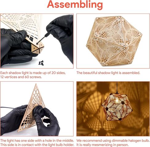 Shadow Pendant Lighting, Sacred Geometry Spiritual Mandala Art, Hanging Ceiling E27 Bulb Light Fixtures for Kitchen Bedroom Restaurant Coffee Shop, New Apartment Birthday Gift (Aurora (size M)) in Saudi Arabia