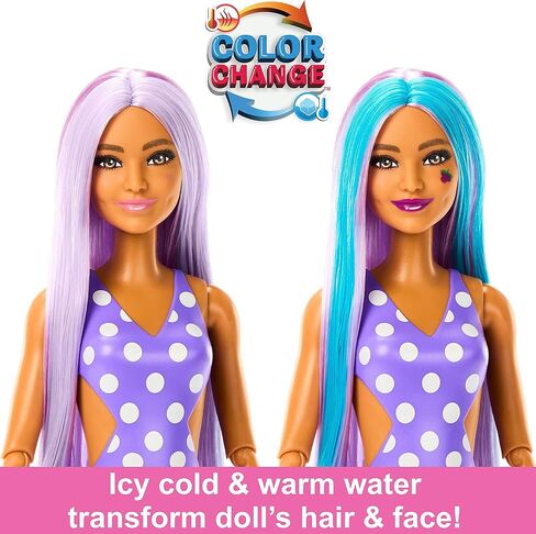 Barbie Pop Reveal Doll & Accessories, Strawberry Lemonade Scent with Pink Hair, 8 Surprises Include Slime & Squishy Puppy in Saudi Arabia