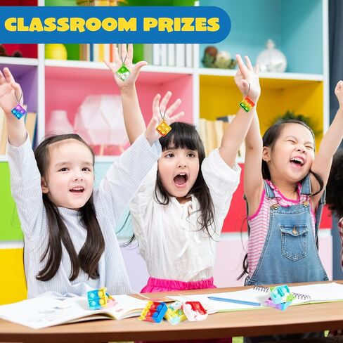 JOYIN Round Pop Fidget Keychain 30 Pack Pop Fidget Toys Bulk Party Favors for Kids 4-8,8-12 Years, Goodie Bag Stuffers Classroom Prizes Birthday Sensory Toys Gifts in Saudi Arabia