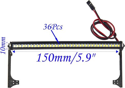 5.9 بوصة RC 36Led شريط إضاءة LED سقف مصباح LED هيكل هيكل ضوء سقف متوافق مع Traxxas TRX-4 SCX10 90046 D90 SCX10 II CC01 Redcat Gen7 1/10 RC شاحنة سيارة زاحفة (قوس رانجلر) in Saudi Arabia