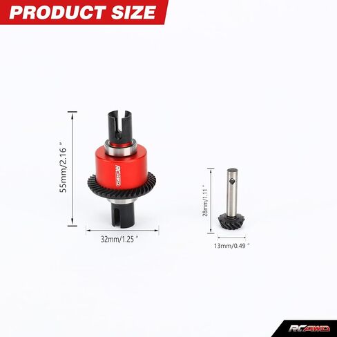 RCAWD Full Metal Gear Upgrade Front Transmission Module Set(40T,14T) 1/10 LOSI Baja Rey Rock Racer Parts(Red) in Saudi Arabia
