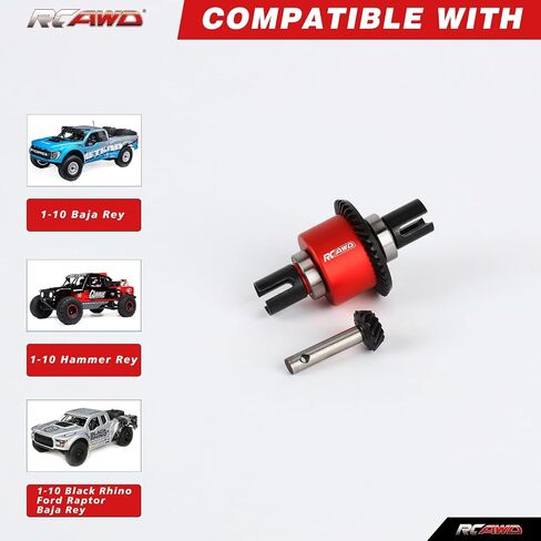 RCAWD Full Metal Gear Upgrade Front Transmission Module Set(40T,14T) 1/10 LOSI Baja Rey Rock Racer Parts(Red) in Saudi Arabia