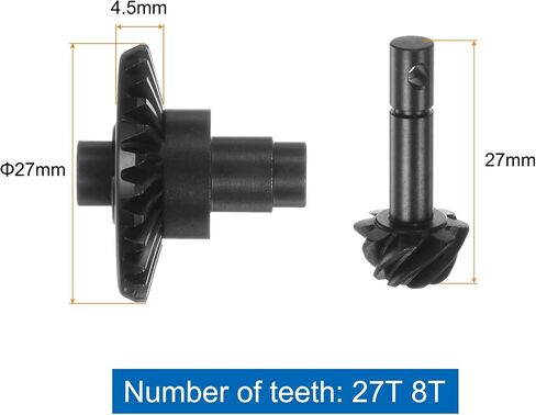 سيارة Uxcell Steel Diff Gear Steel، 27T 8T Helical Gear RC، مجموعتان لـ SCX10 in Saudi Arabia