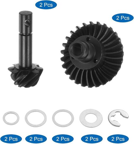 سيارة Uxcell Steel Diff Gear Steel، 27T 8T Helical Gear RC، مجموعتان لـ SCX10 in Saudi Arabia