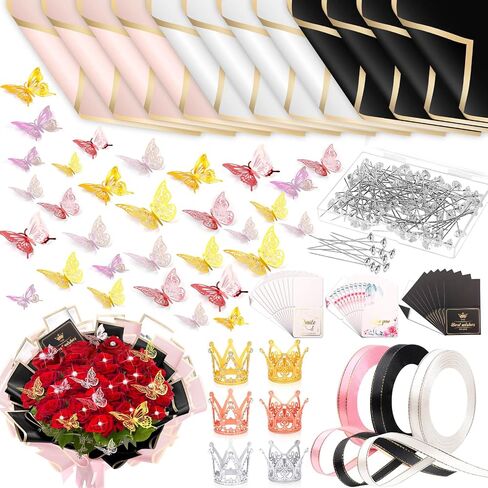 366 pcs Flower Bouquet Wrapping Paper,Flower Floral Wrapping Paper Bouquet in Saudi Arabia