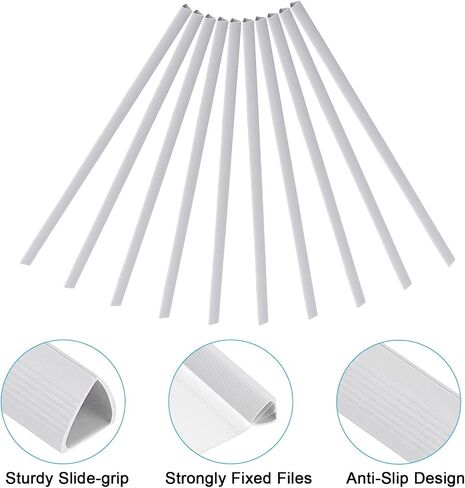 PATIKIL 10mm Binding Bars, 10 Pcs Plastic Binding Bars Slide Grip 70 Sheets Capacity A4 Binding Bars for Report Cover Office Study, Black in Saudi Arabia