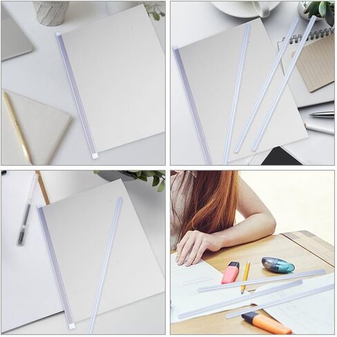 30 قطعة من قضبان التجليد وقبضة الشرائح وقضبان ربط التقارير المدرسية وقضبان العمود الفقري الشفافة مقاس A4 وقضبان توثيق المستندات للكتب والمكتب المدرسي باللون الأبيض in Kuwait