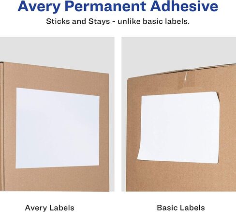 ملصقات عنوان الشحن من Avery، طابعات الليزر ونفث الحبر، 500 ملصق، ملصقات نصف ورقة، دائمة، عبوتان (95930) in Saudi Arabia