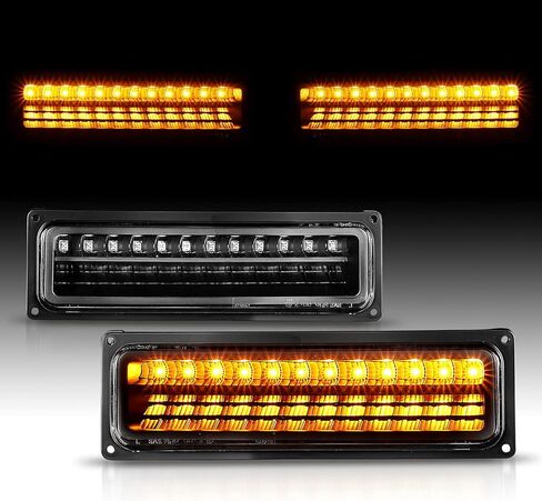 AmeriLite Parking LED Lights For Full Size/Blazer/Suburban : Sierra/Yukon - Passenger and Driver Side, Vehicle Light Assembly, Black in Saudi Arabia