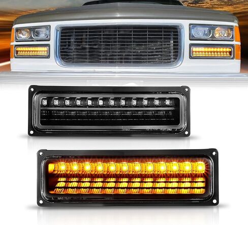AmeriLite Parking LED Lights For Full Size/Blazer/Suburban : Sierra/Yukon - Passenger and Driver Side, Vehicle Light Assembly, Black in Saudi Arabia