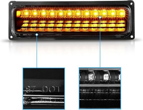 AmeriLite Parking LED Lights For Full Size/Blazer/Suburban : Sierra/Yukon - Passenger and Driver Side, Vehicle Light Assembly, Black in Saudi Arabia
