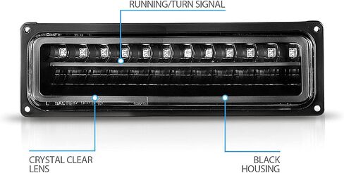 AmeriLite Parking LED Lights For Full Size/Blazer/Suburban : Sierra/Yukon - Passenger and Driver Side, Vehicle Light Assembly, Black in Saudi Arabia