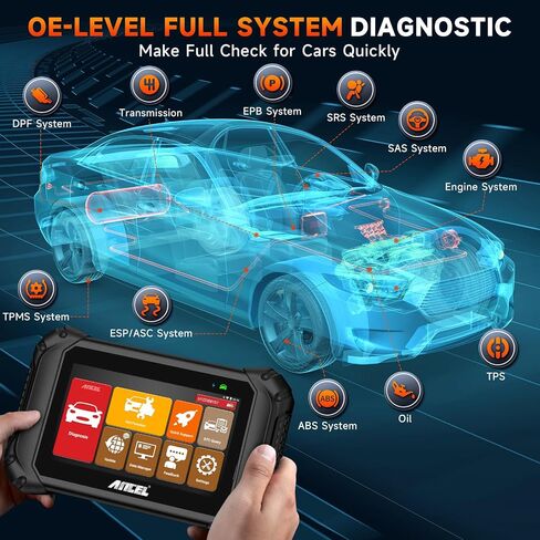 ANCEL V5BT Bidirectional Scan Tool, 2024 Full Systems OBD2 Scanner Diagnostic Tool, Wireless Car Scanner Diagnostic Tool with Active Test,Over 10+ Hot Resets,CAN-FD,7" Touchscreen Scanner for All Cars in Saudi Arabia