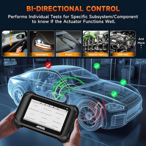 ANCEL V5BT Bidirectional Scan Tool, 2024 Full Systems OBD2 Scanner Diagnostic Tool, Wireless Car Scanner Diagnostic Tool with Active Test,Over 10+ Hot Resets,CAN-FD,7" Touchscreen Scanner for All Cars in Saudi Arabia