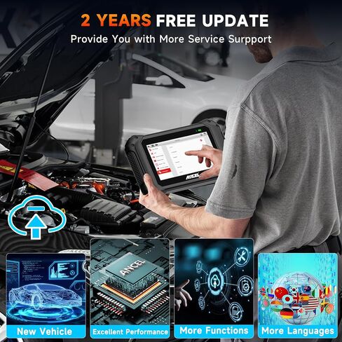ANCEL V5BT Bidirectional Scan Tool, 2024 Full Systems OBD2 Scanner Diagnostic Tool, Wireless Car Scanner Diagnostic Tool with Active Test,Over 10+ Hot Resets,CAN-FD,7" Touchscreen Scanner for All Cars in Saudi Arabia