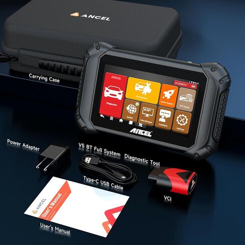 ANCEL V5BT Bidirectional Scan Tool, 2024 Full Systems OBD2 Scanner Diagnostic Tool, Wireless Car Scanner Diagnostic Tool with Active Test,Over 10+ Hot Resets,CAN-FD,7" Touchscreen Scanner for All Cars in Saudi Arabia