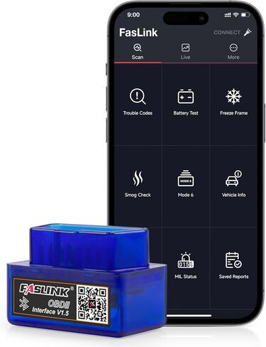 Bluetooth OBD2 Scanner for iPhone & Android, Car Diagnostic Check Scan Tool Engine Fault Code Reader for All OBDII Cars and Pickup - X1 Mini Scanner in Kuwait